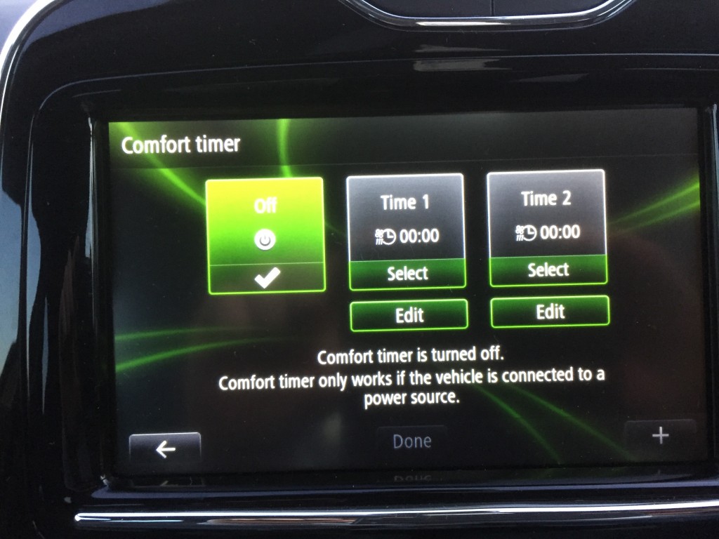 Renault Zoe - Comfort timer display Renault Zoe - Comfort timer display